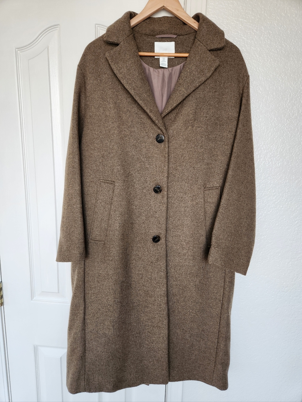 H&M Brown Wool Oversized Coat Jacket Size M
